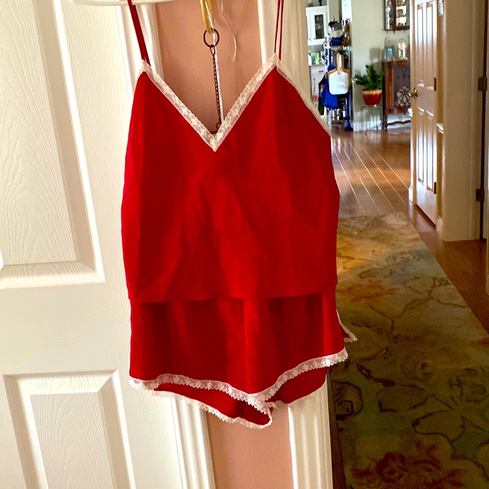 NWT Calvin Klein Camisole/Tap pants set.  Cute & Sexy! Red with lace trim.